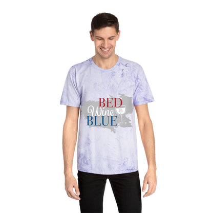 Unisex Color Blast T-Shirt - 'Bed Wine & Blue' Design for Chill Vibes