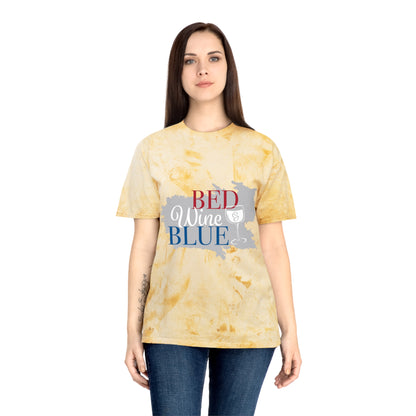 Unisex Color Blast T-Shirt - 'Bed Wine & Blue' Design for Chill Vibes