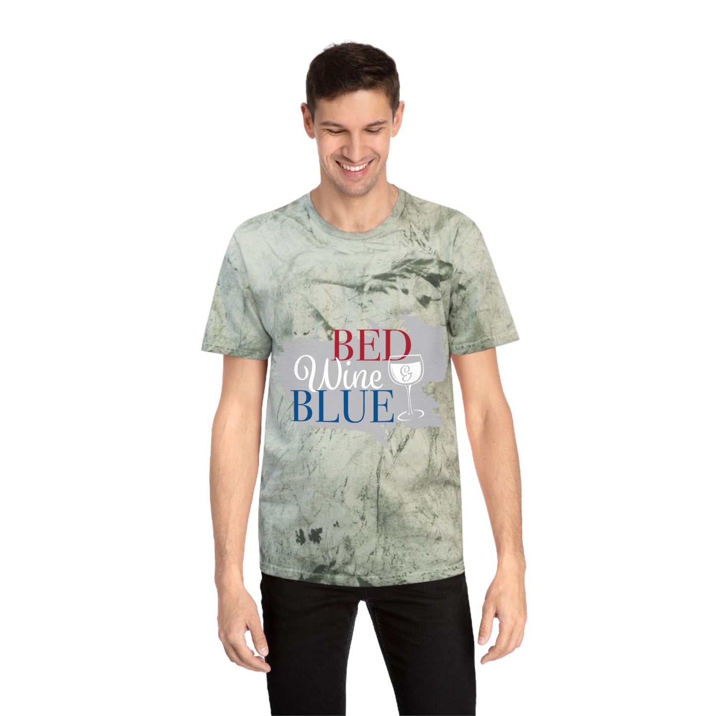 Unisex Color Blast T-Shirt - 'Bed Wine & Blue' Design for Chill Vibes