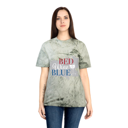 Unisex Color Blast T-Shirt - 'Bed Wine & Blue' Design for Chill Vibes