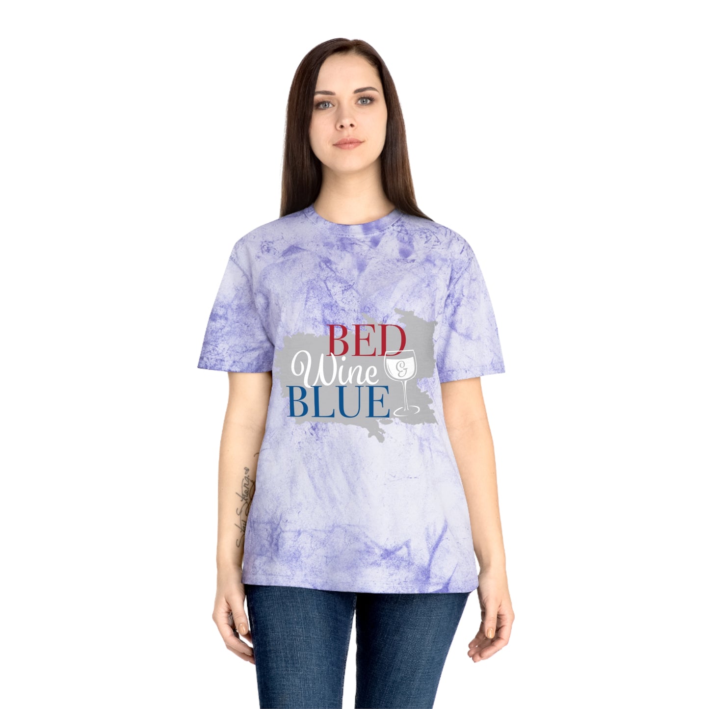 Unisex Color Blast T-Shirt - 'Bed Wine & Blue' Design for Chill Vibes