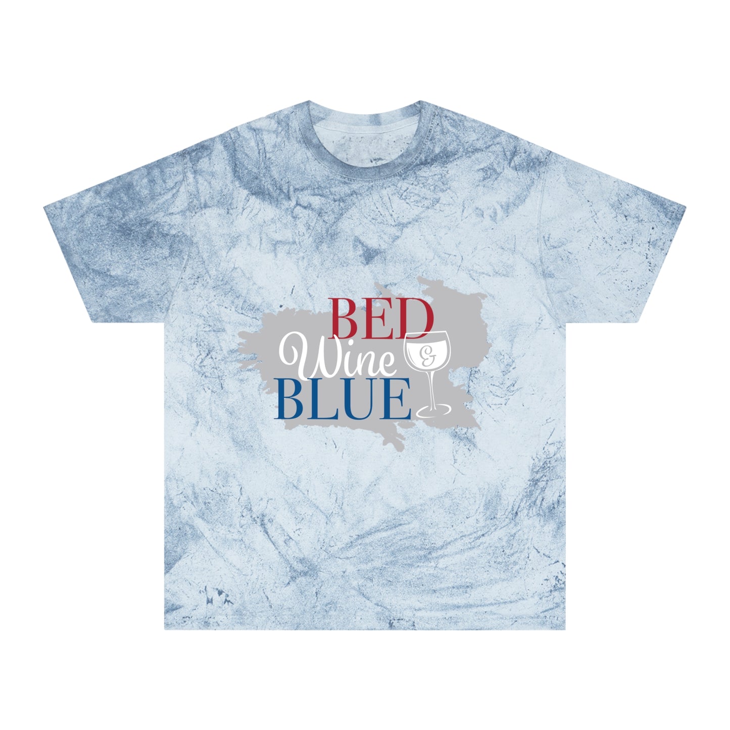 Unisex Color Blast T-Shirt - 'Bed Wine & Blue' Design for Chill Vibes