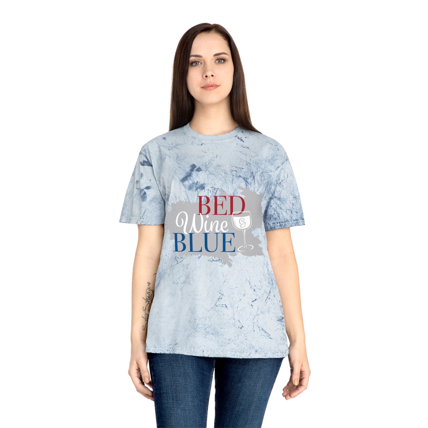 Unisex Color Blast T-Shirt - 'Bed Wine & Blue' Design for Chill Vibes