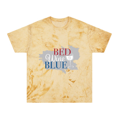 Unisex Color Blast T-Shirt - 'Bed Wine & Blue' Design for Chill Vibes