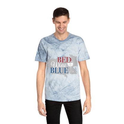 Unisex Color Blast T-Shirt - 'Bed Wine & Blue' Design for Chill Vibes