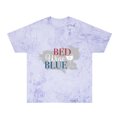 Unisex Color Blast T-Shirt - 'Bed Wine & Blue' Design for Chill Vibes