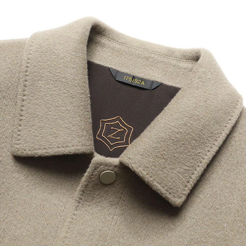 Handmade Winter Wool Polo Collar Jacket