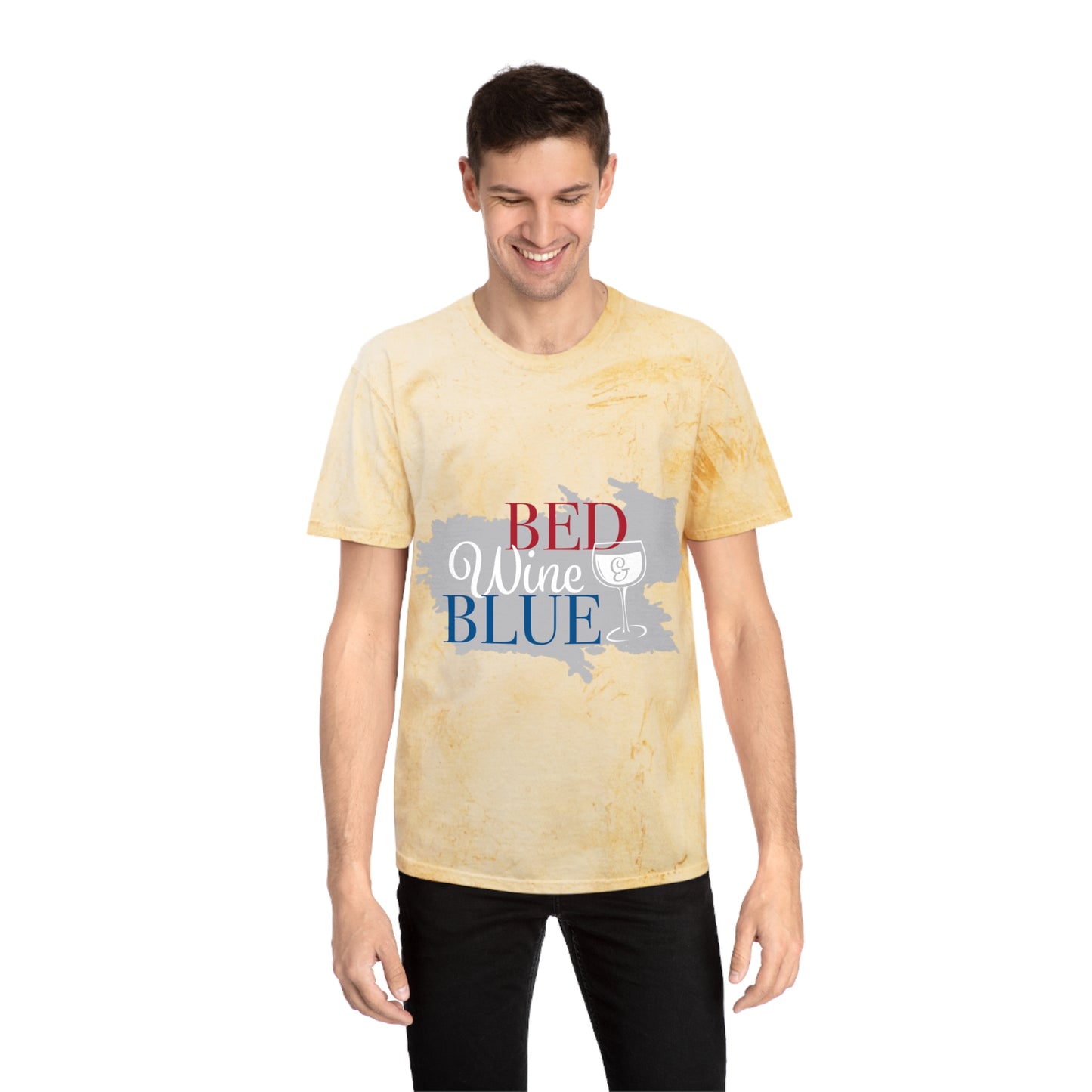 Unisex Color Blast T-Shirt - 'Bed Wine & Blue' Design for Chill Vibes