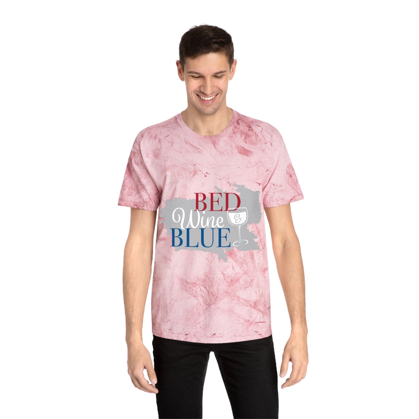 Unisex Color Blast T-Shirt - 'Bed Wine & Blue' Design for Chill Vibes