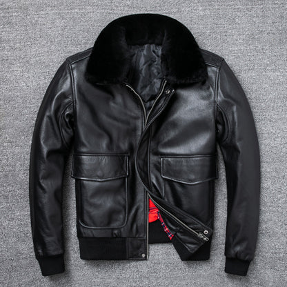 Cowhide Leather Plus Cotton Flight Suit