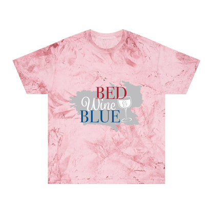 Unisex Color Blast T-Shirt - 'Bed Wine & Blue' Design for Chill Vibes