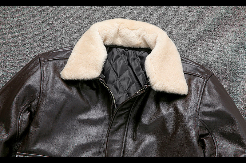 Cowhide Leather Plus Cotton Flight Suit